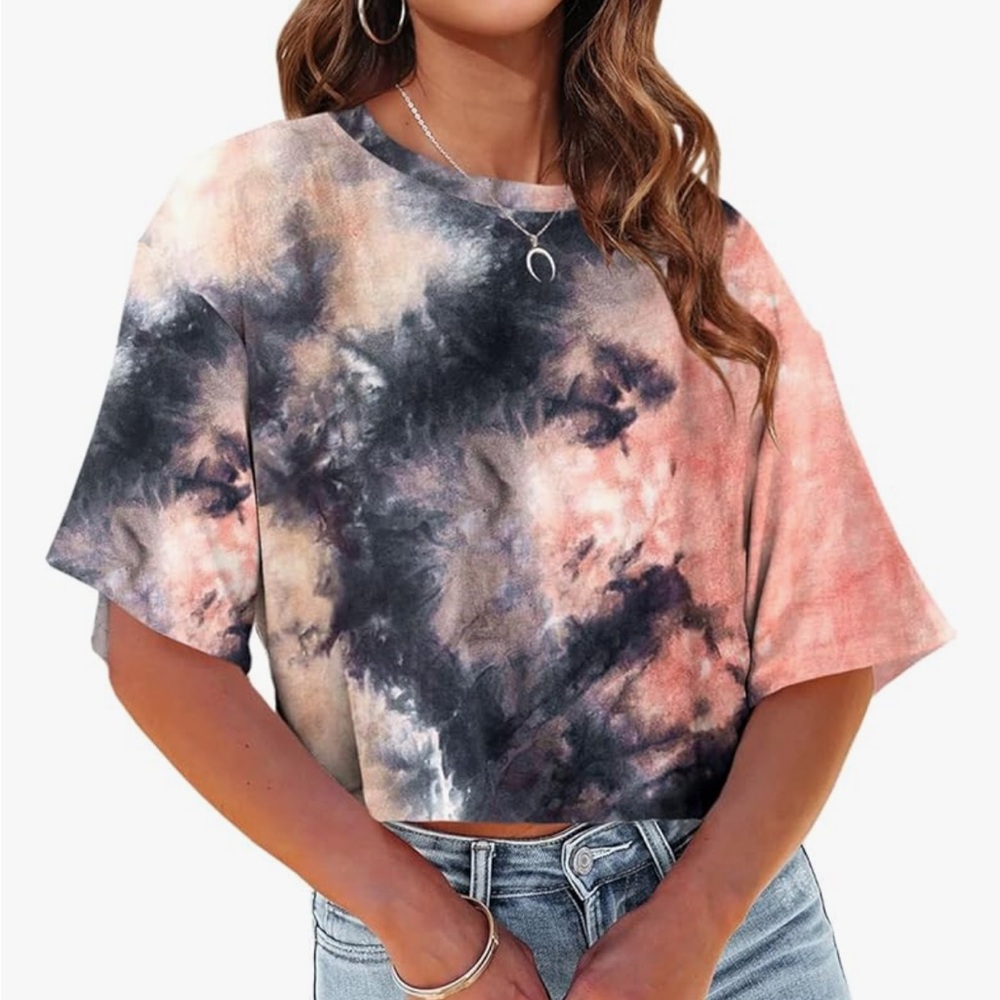 GUC M Tankaneo Half Sleeve Cropped T-Shirts Drop Shoulder Round Neck Crop Top